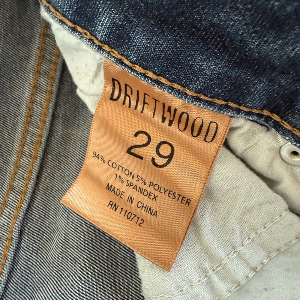 DRIFTWOOD Embroidered Jackie Jeans Classic Fit Sz 29/28 gentle distressed wash - Picture 5 of 7